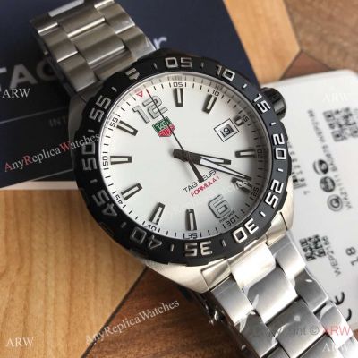 Swiss Clone TAG Heuer Formula 1 Mens Watch Stainless Steel White Dial